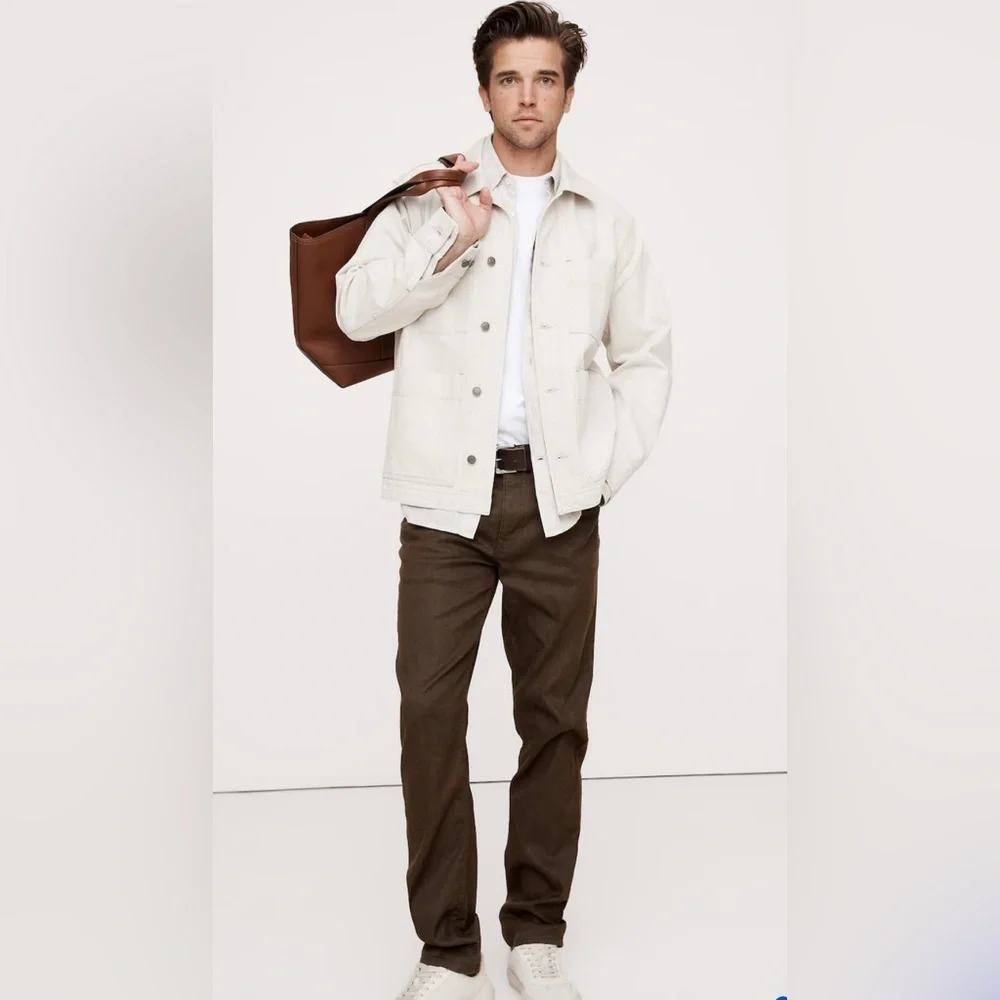 Banana Republic Men’s Slim Linen-Cotton Traveler Pants Brown Sz 34x32
